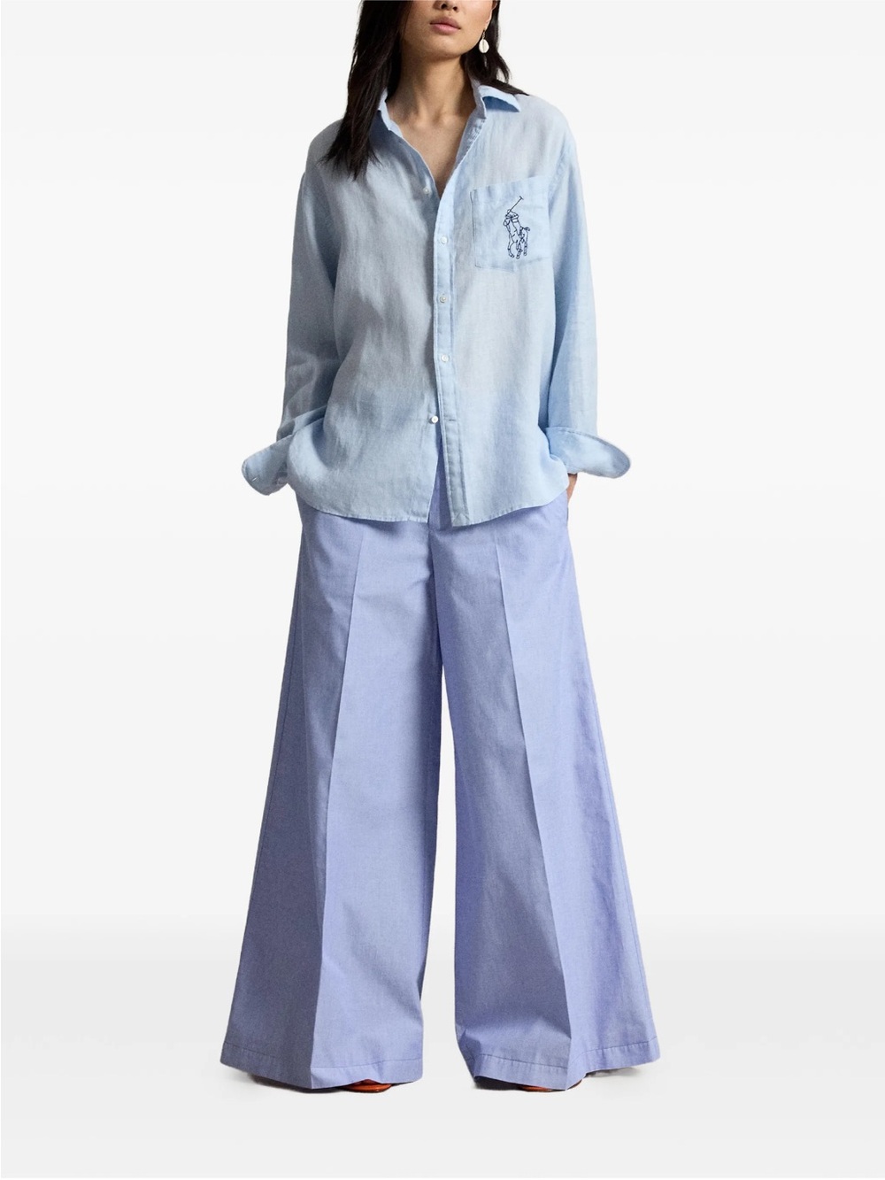 Polo by Ralph Lauren Light Blue Button-Down Shirt with Embroidered Pony Pocket